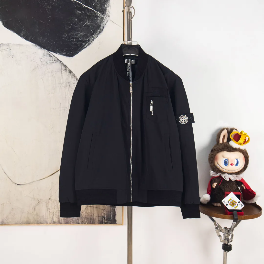 P540 zp version [exclusive supply] & Stone lsland joint embroidered letter baseball jacket Color: Black Size: XS S M L Number: RC10898